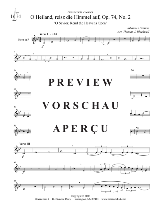 gallery: O Heiland reiss die Himmel auf (2xTromp in B, Horn in F (Pos) , , (2xTromp in B, Horn in F (Pos), Pos)