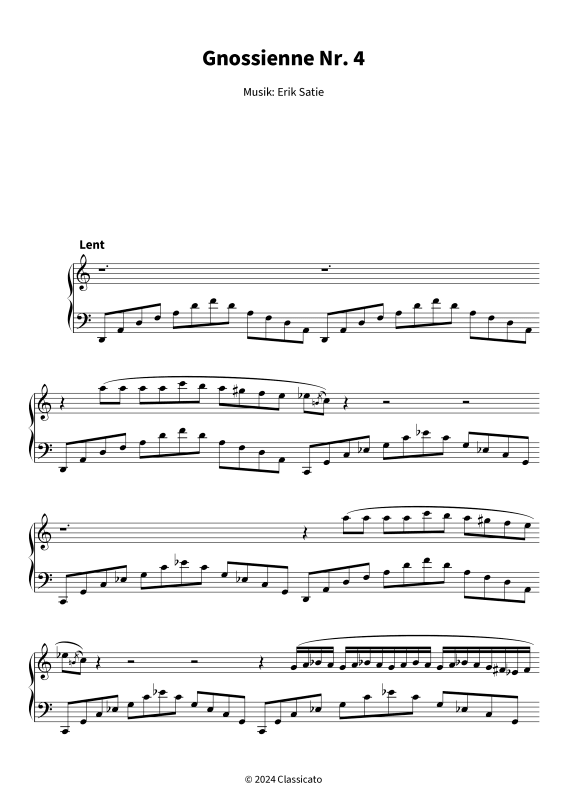 Product gallery: Page 1 of 7 Gnossienne Nr. 4 - Geheimnisvolles Klavierstück, , Solo Piano