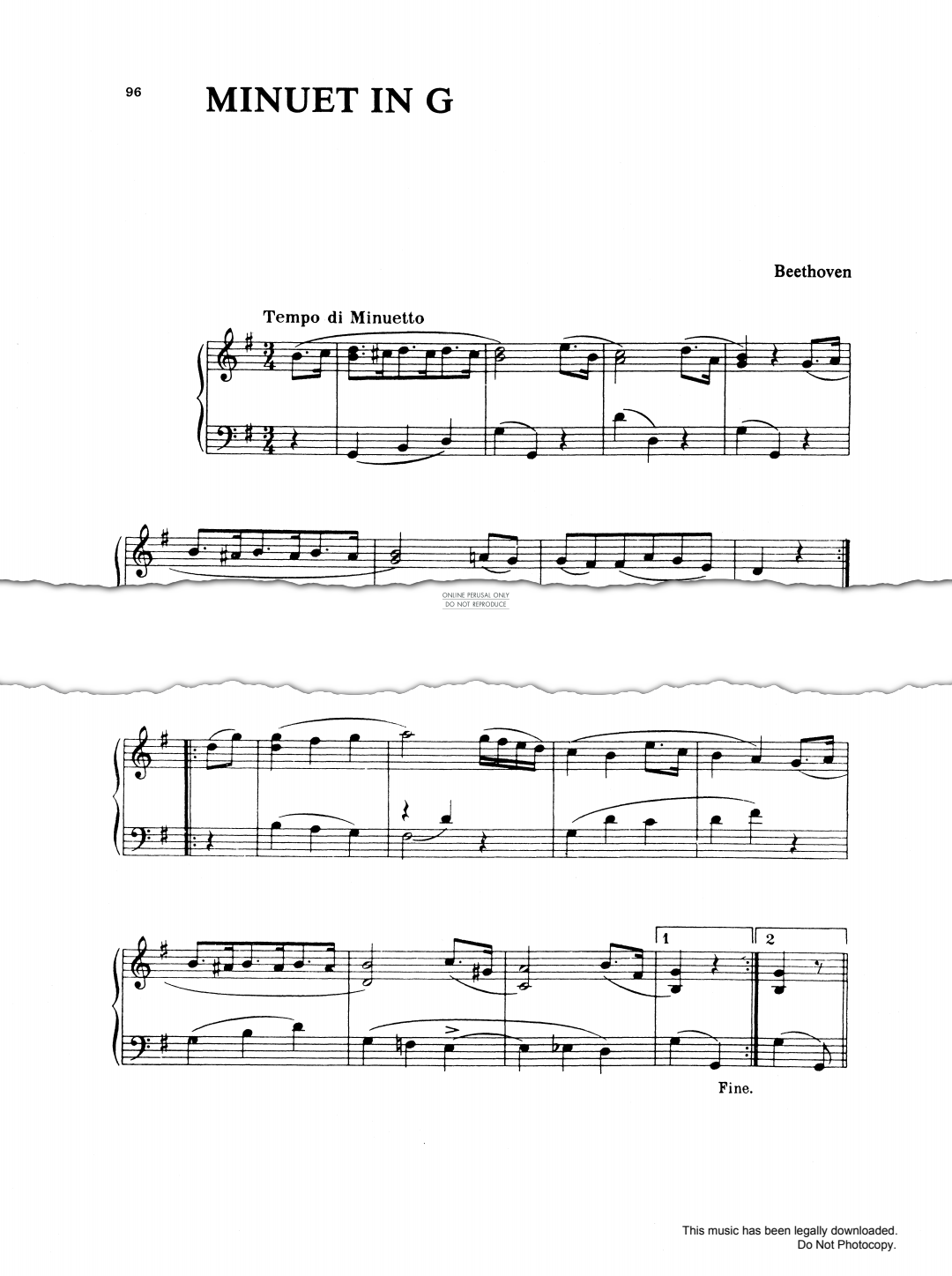 Product picture to: Minuet in G