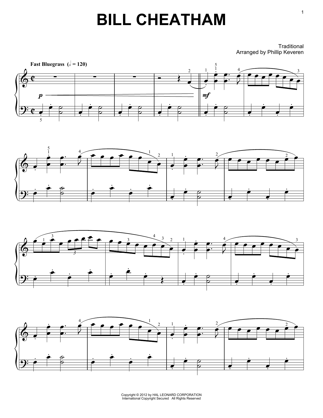 Product gallery: Page 1 of 1 Bill Cheatham (arr. Phillip Keveren), Traditional