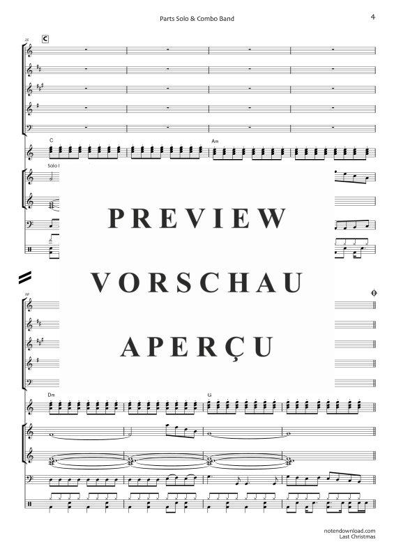 Product gallery: Page 9 of 11 Last Christmas, Wham!, Combo band and solo instruments in C, Bb, E flat, F and C bass clef