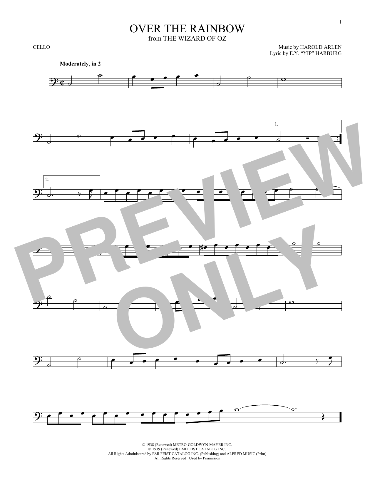 Produktgalerie: Seite 1 von 1 Over The Rainbow (from The Wizard Of Oz), Judy Garland, Violoncello