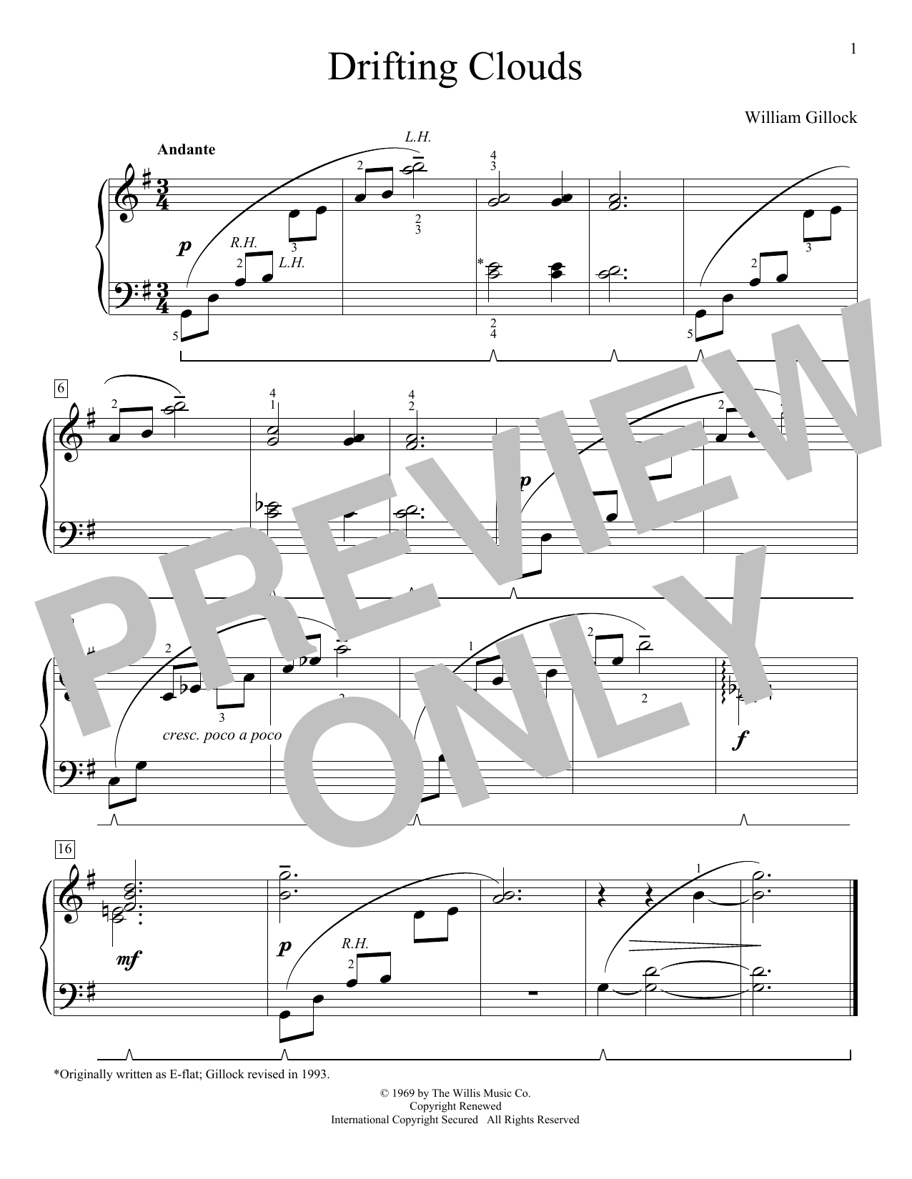 Produktgalerie: Seite 1 von 1 Drifting Clouds, William Gillock, Klavier