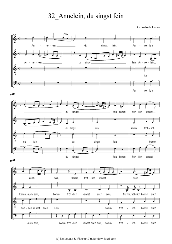 Produktbild zu: Annelein, du singst fein Orlando di Lasso (1532-1594)