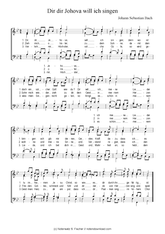Produktbild zu: Dir dir Johova will ich singen Johann Sebastian Bach