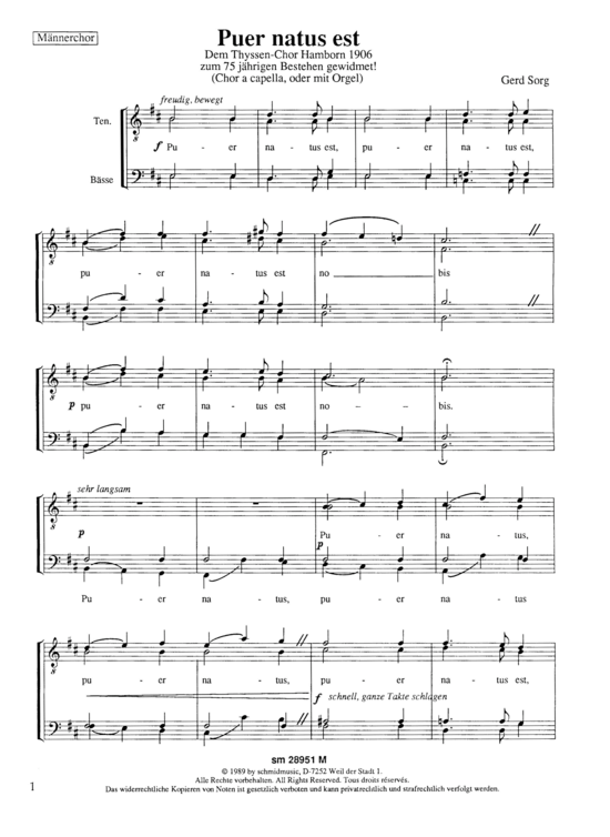 Product picture to: Puer Natus est Gerd Sorg