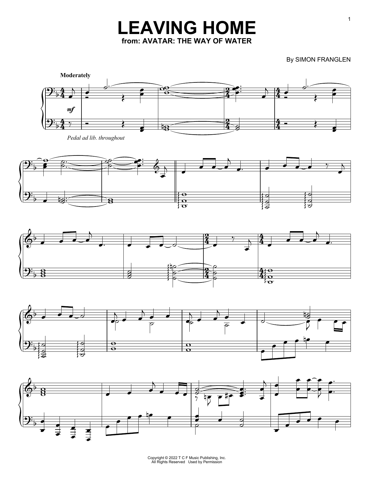 Produktbild zu: Leaving Home (from Avatar: The Way Of Water)