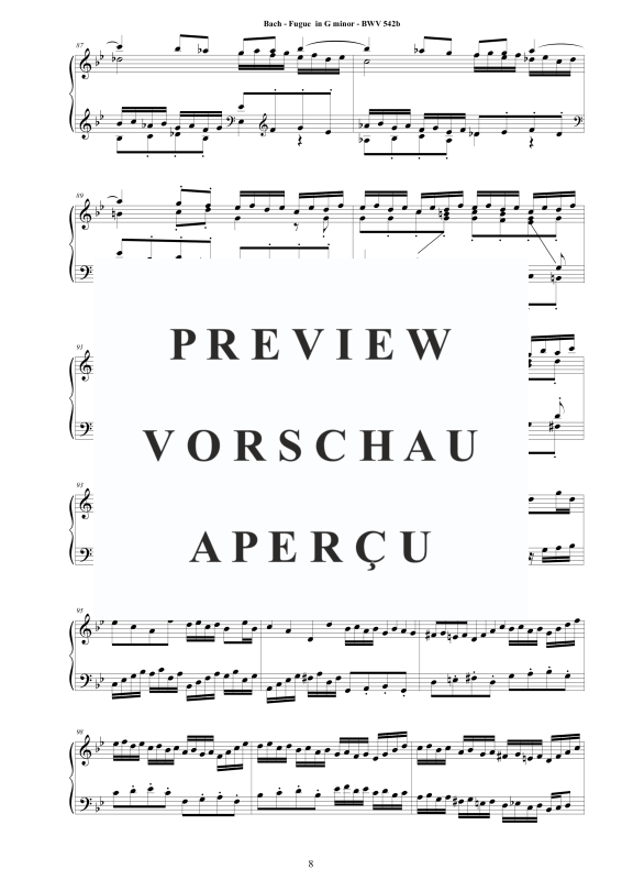 Produktgalerie: Seite 9 von 10 Fuge in G-Moll BWV 542b - Piano Version, , Klavier Solo