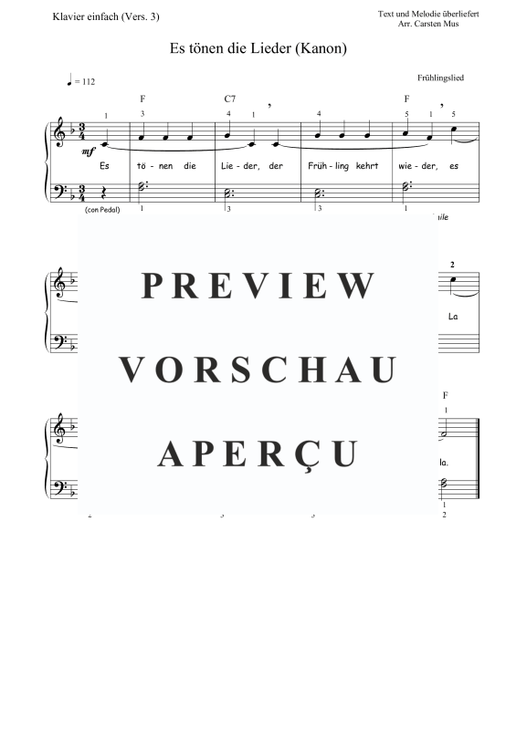 Produktbild zu: Es tönen die Lieder (Vers. - 3)Traditional