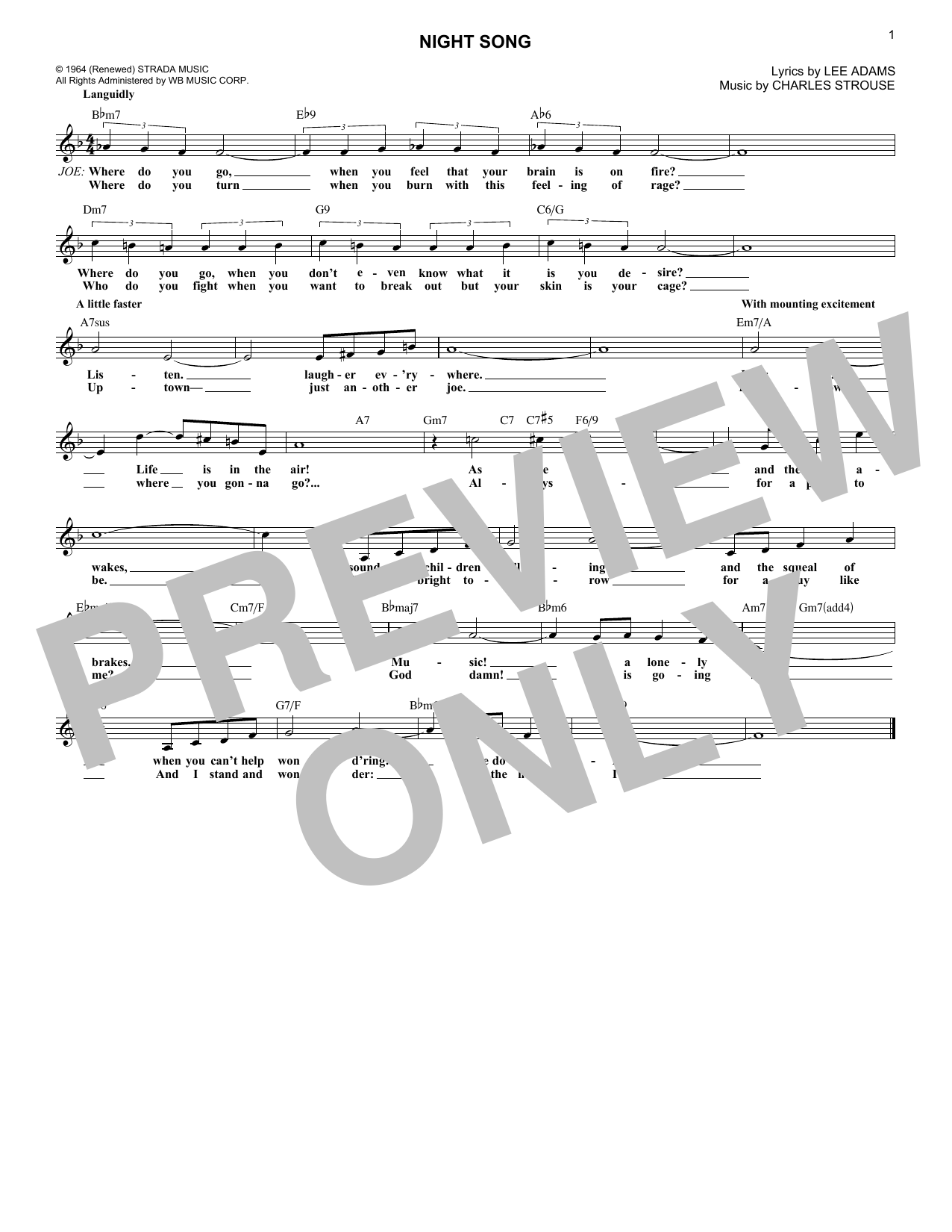 Produktbild zu: Night Song (from Golden Boy) (abridged)