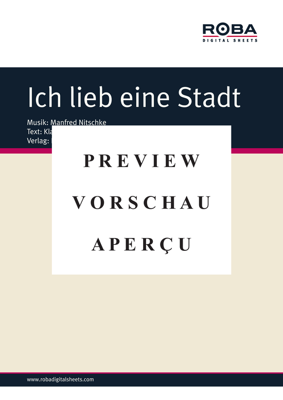 Product gallery: Page 2 of 4 Ich lieb eine Stadt , , Piano and Voice