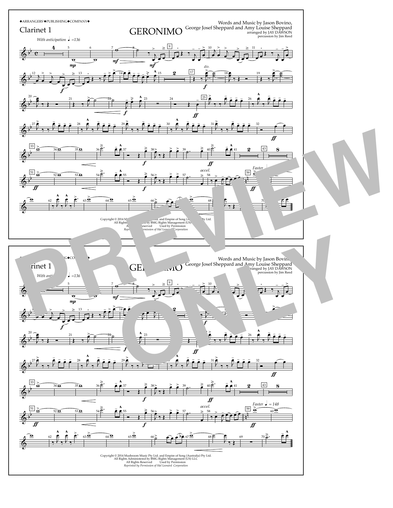 Product picture to: Geronimo - Clarinet 1