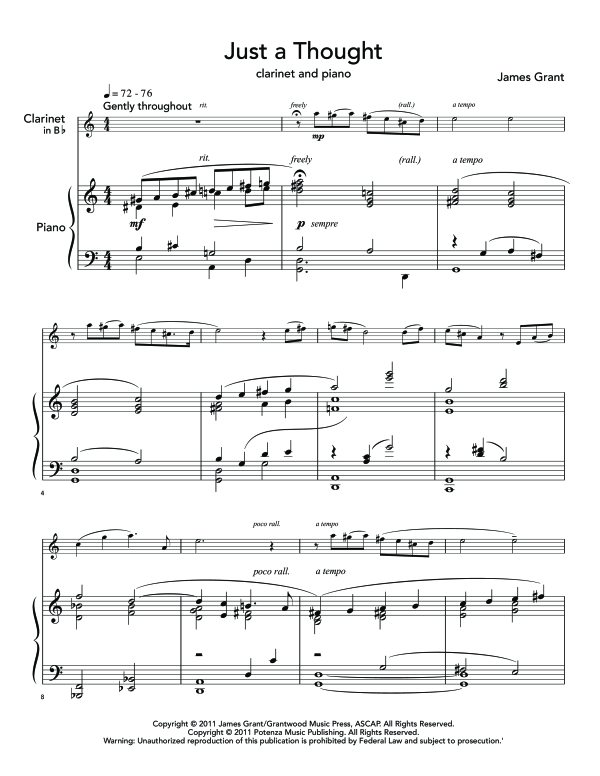 gallery: Just A Thought, , (clarinet in Bb and piano)