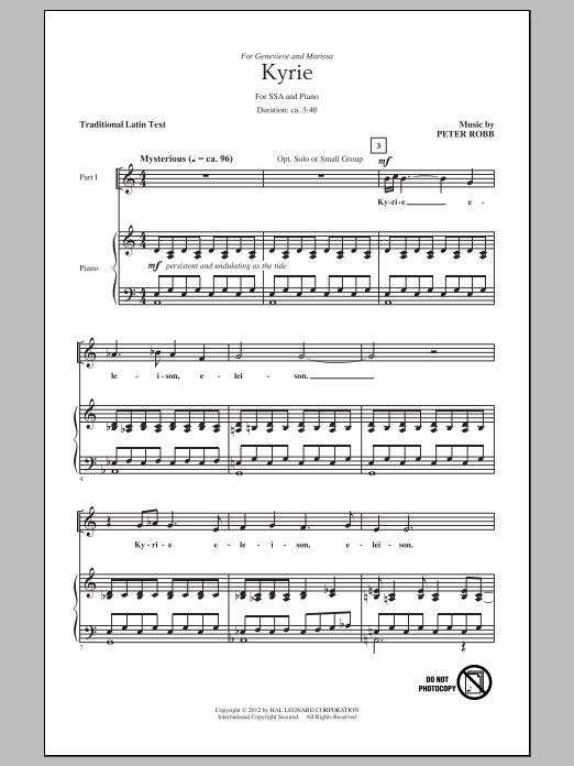 Produktgalerie: Seite 1 von 1 Kyrie And Sanctus, Peter Robb, Chor