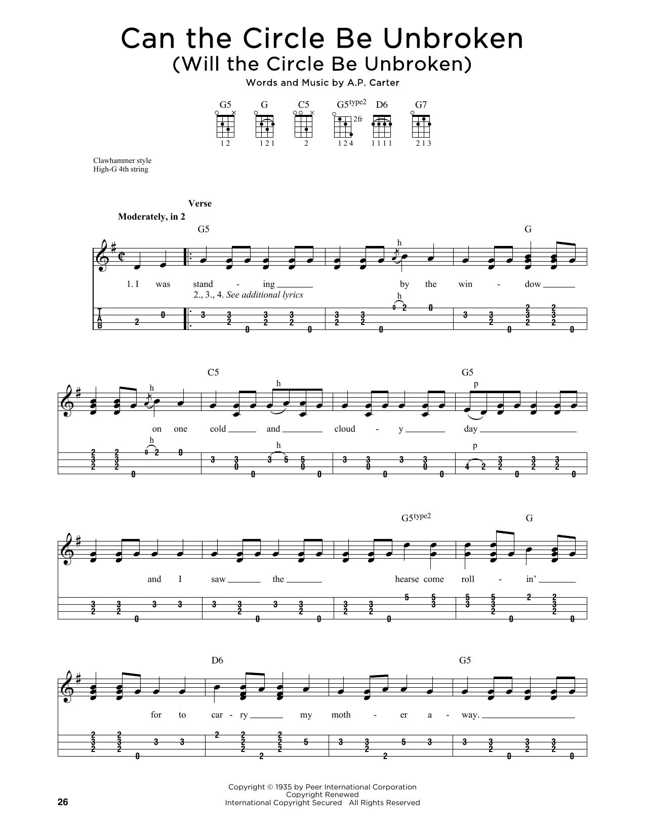 Product gallery: Page 1 of 1 Can The Circle Be Unbroken (Will The Circle Be Unbroken) (arr. Jim Schustedt), The Nitty Gritty Dirt Band
