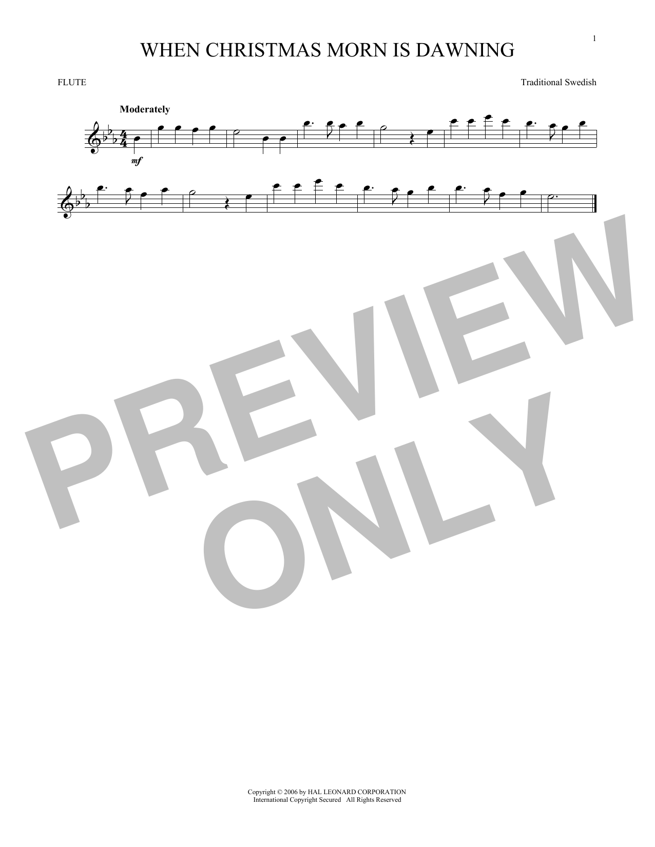 Product gallery: Page 1 of 1 When Christmas Morn Is Dawning, Traditional Swedish