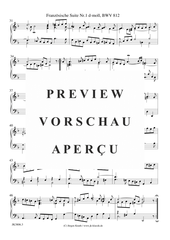 gallery: Französische Suite Nr.1 d-moll, BWV 812, , (Klavier Solo)