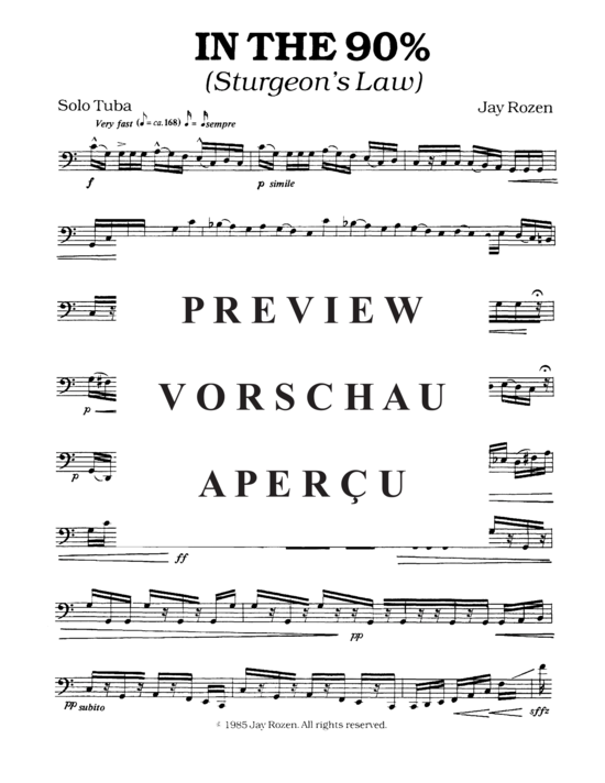 Product gallery: Page 3 of 6 In the 90% (Sturgeon´s Law) , , Tuba Solo