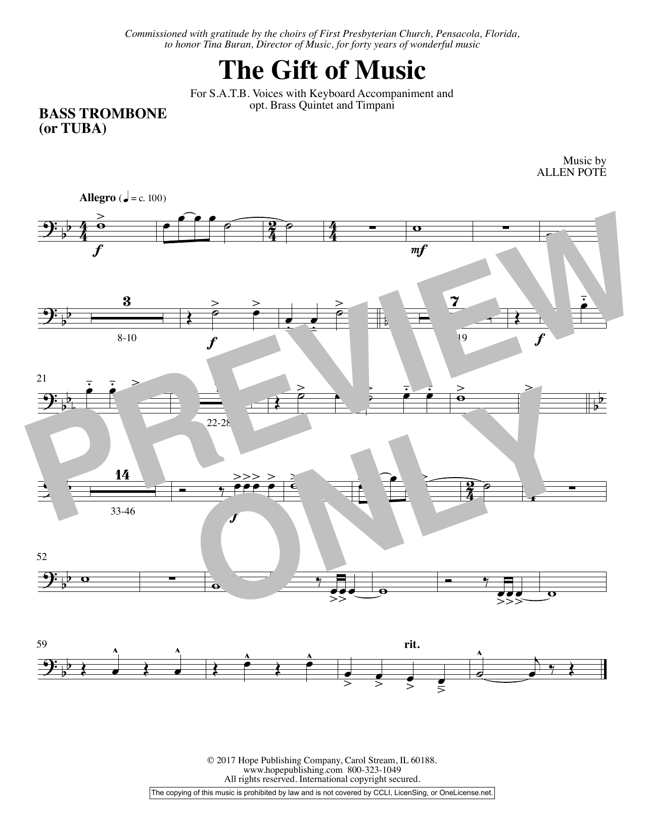 Product picture to: The Gift Of Music - Bass Trombone