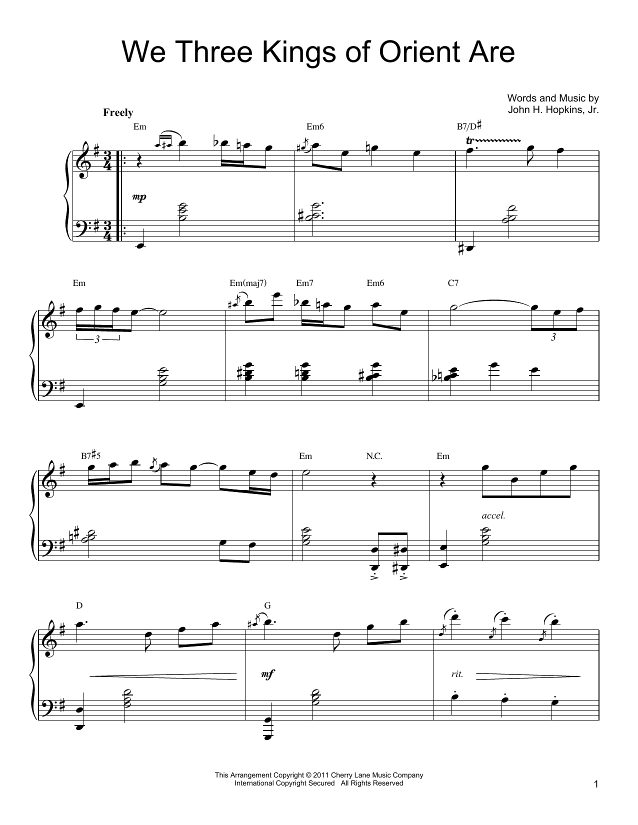 Product gallery: Page 1 of 1 We Three Kings Of Orient Are [Gospel version], John H. Hopkins, Jr.