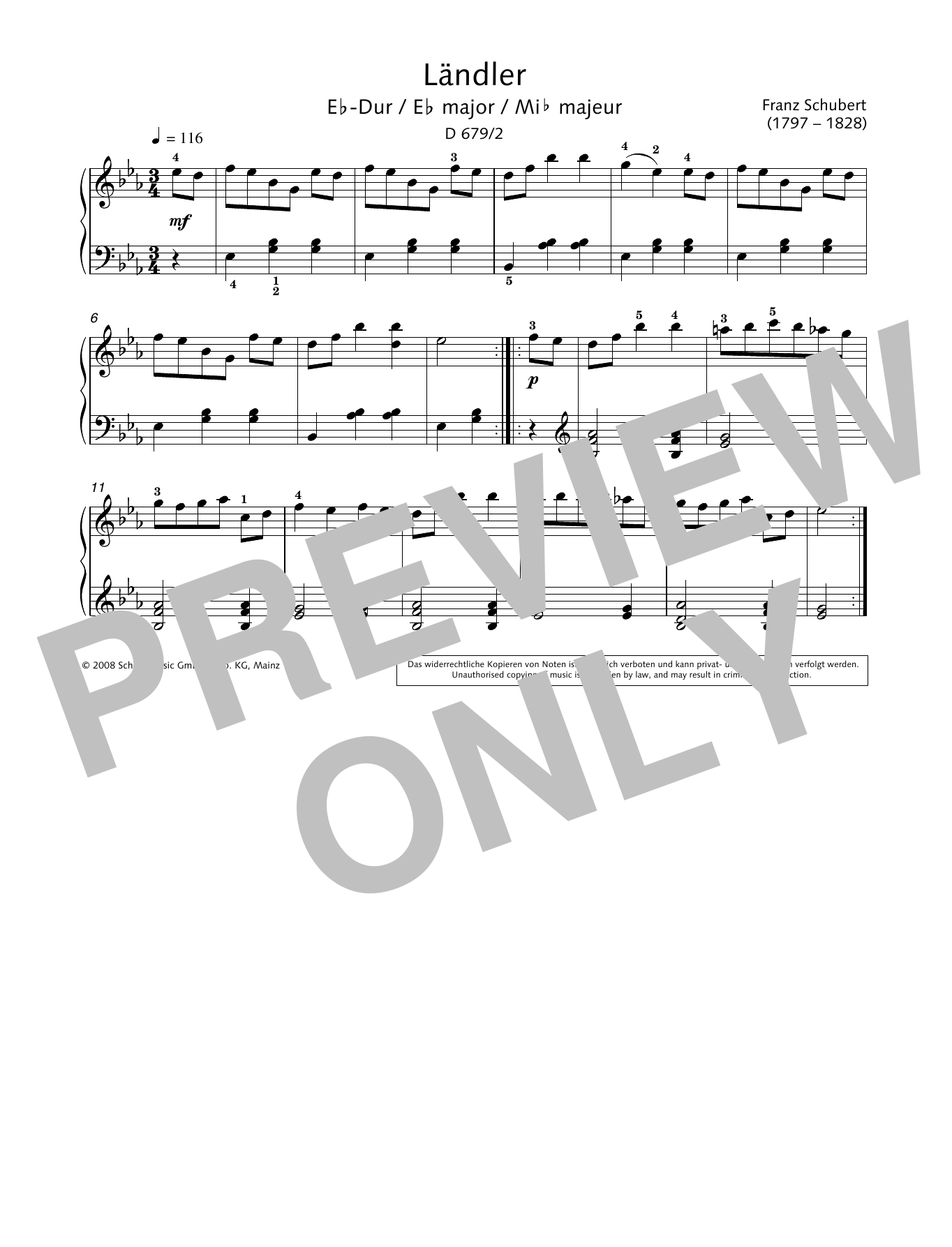 Product gallery: Page 1 of 1 Ländler in E-flat major, Hans-Gunter Heumann