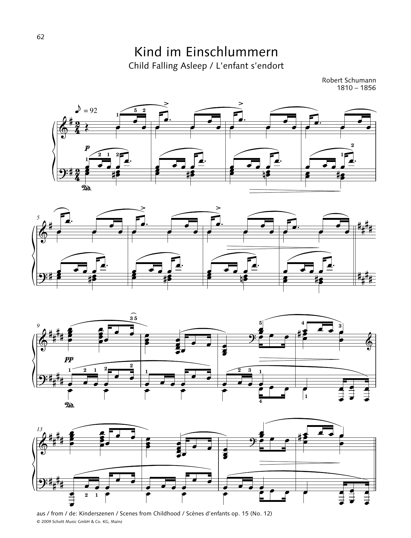 Product gallery: Page 1 of 1 Child Falling Asleep, Robert Schumann