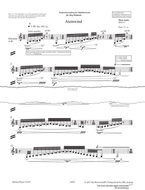 Product gallery: Page 1 of 1 Atemwind, Mark Andre