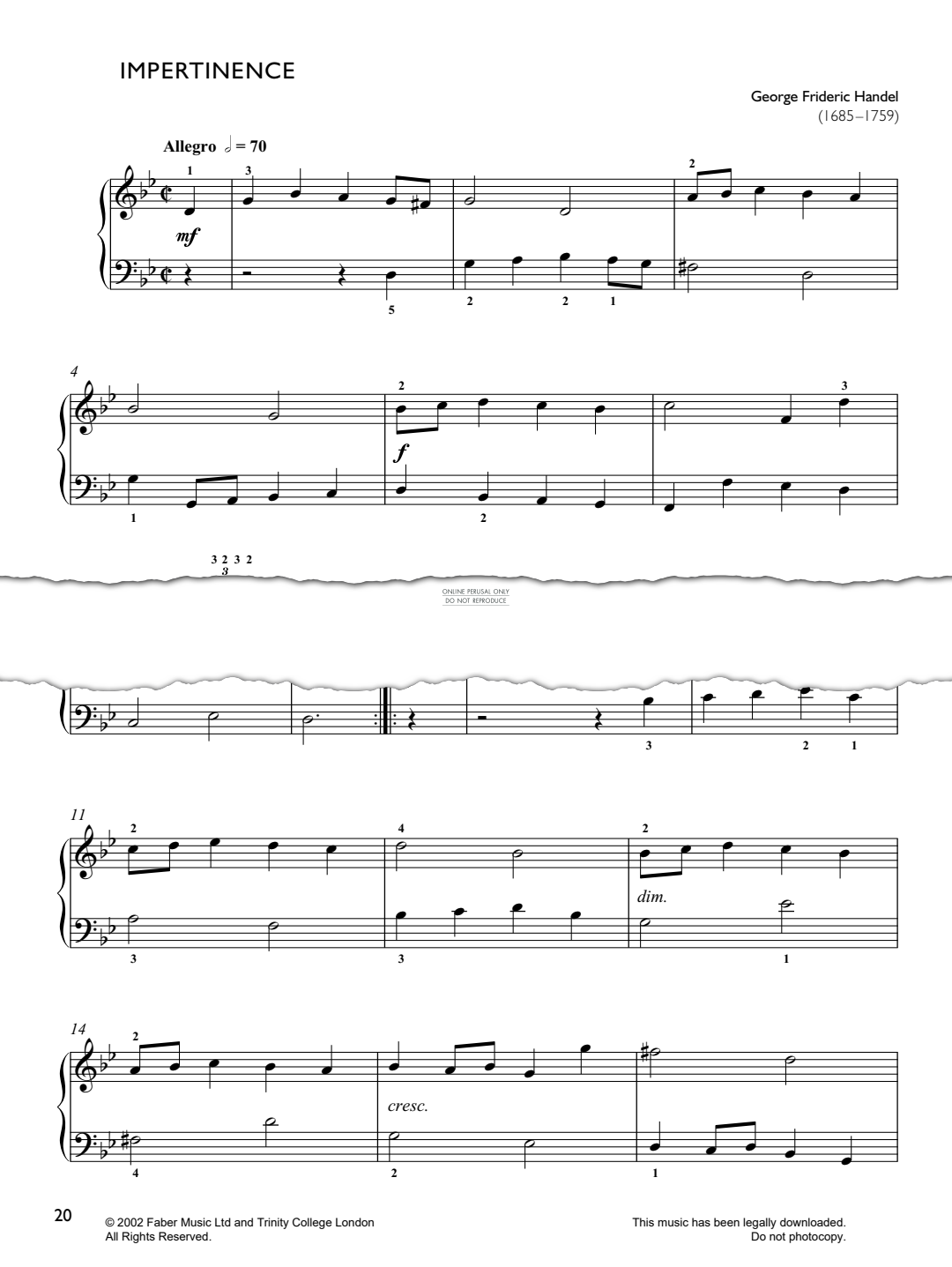 Produktgalerie: Seite 1 von 1 Impertinence, George Frideric Handel, Klavier