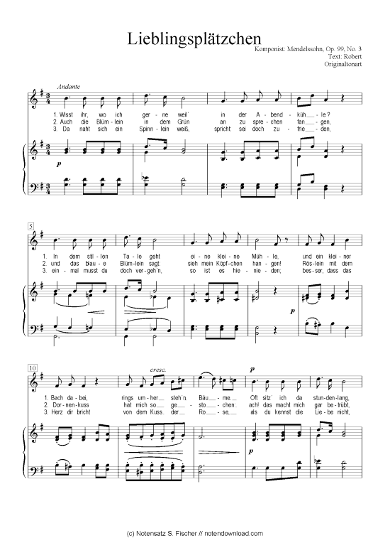 Product picture to: Lieblingsplätzchen Felix Mendelssohn