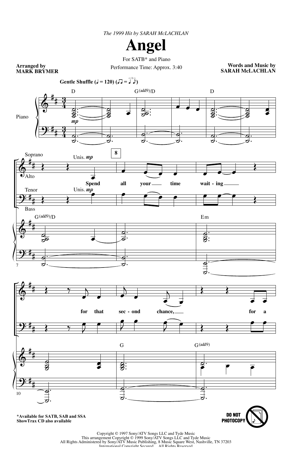 Product picture to: Angel (arr. Mark Brymer)