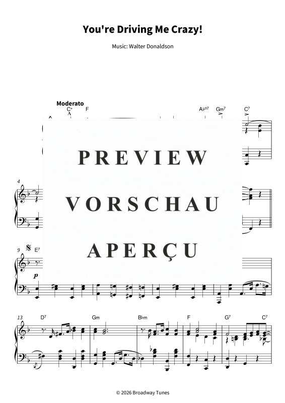 Produktgalerie: Seite 5 von 7 You´re Driving Me Crazy! - Timeless Tin Pan Alley Classic - Playable Jazz Standard in F Major, , Klavier Solo