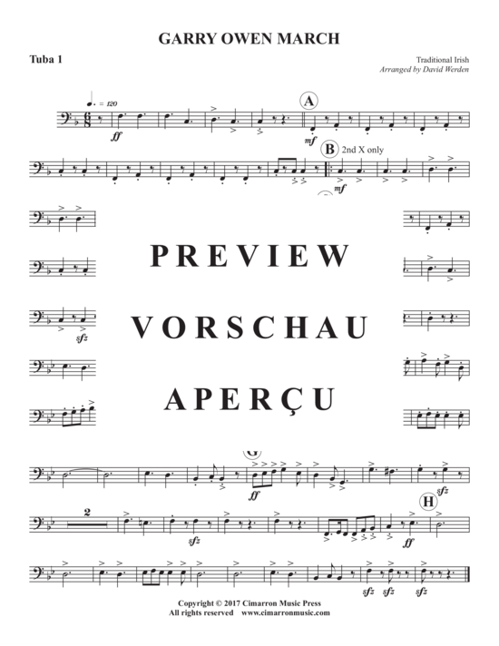 Product gallery: Page 10 of 11 Garry Owen March , , (Tuba Quartet EETTt)