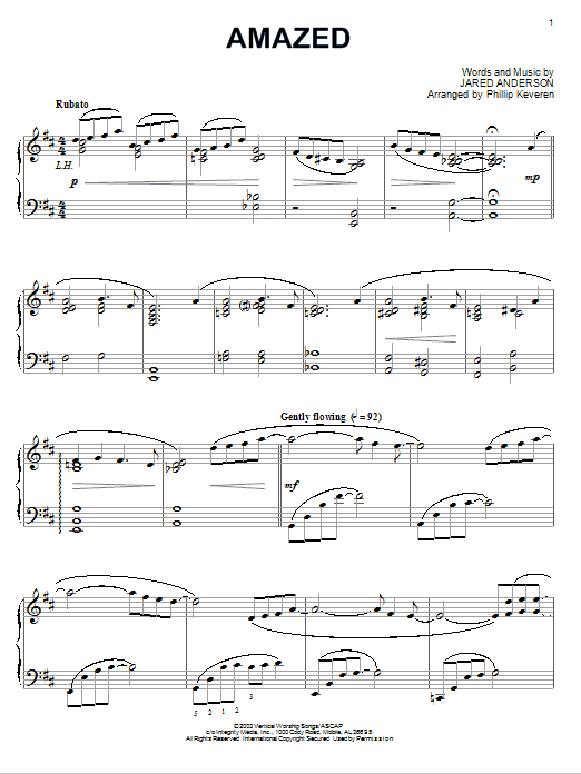 Produktbild zu: Amazed [Jazz version] (arr. Phillip Keveren)