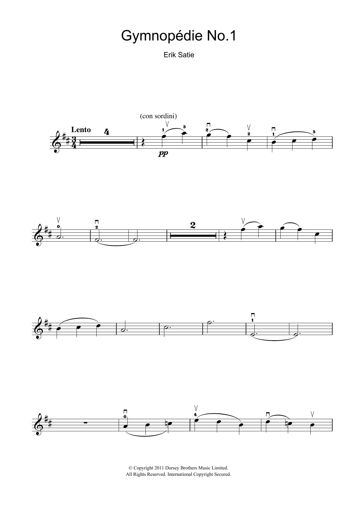 Product gallery: Page 1 of 1 Gymnopedie No. 1, Erik Satie