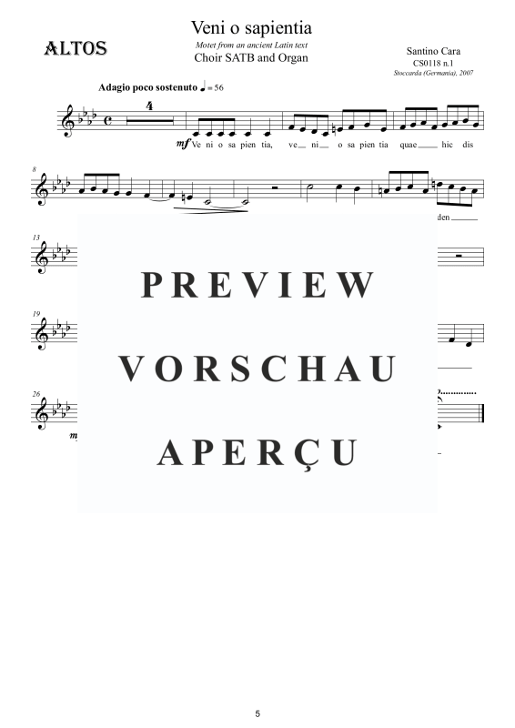 Produktgalerie: Seite 6 von 8 Veni o sapientia - Motette, , Gemischter Chor und Orgel