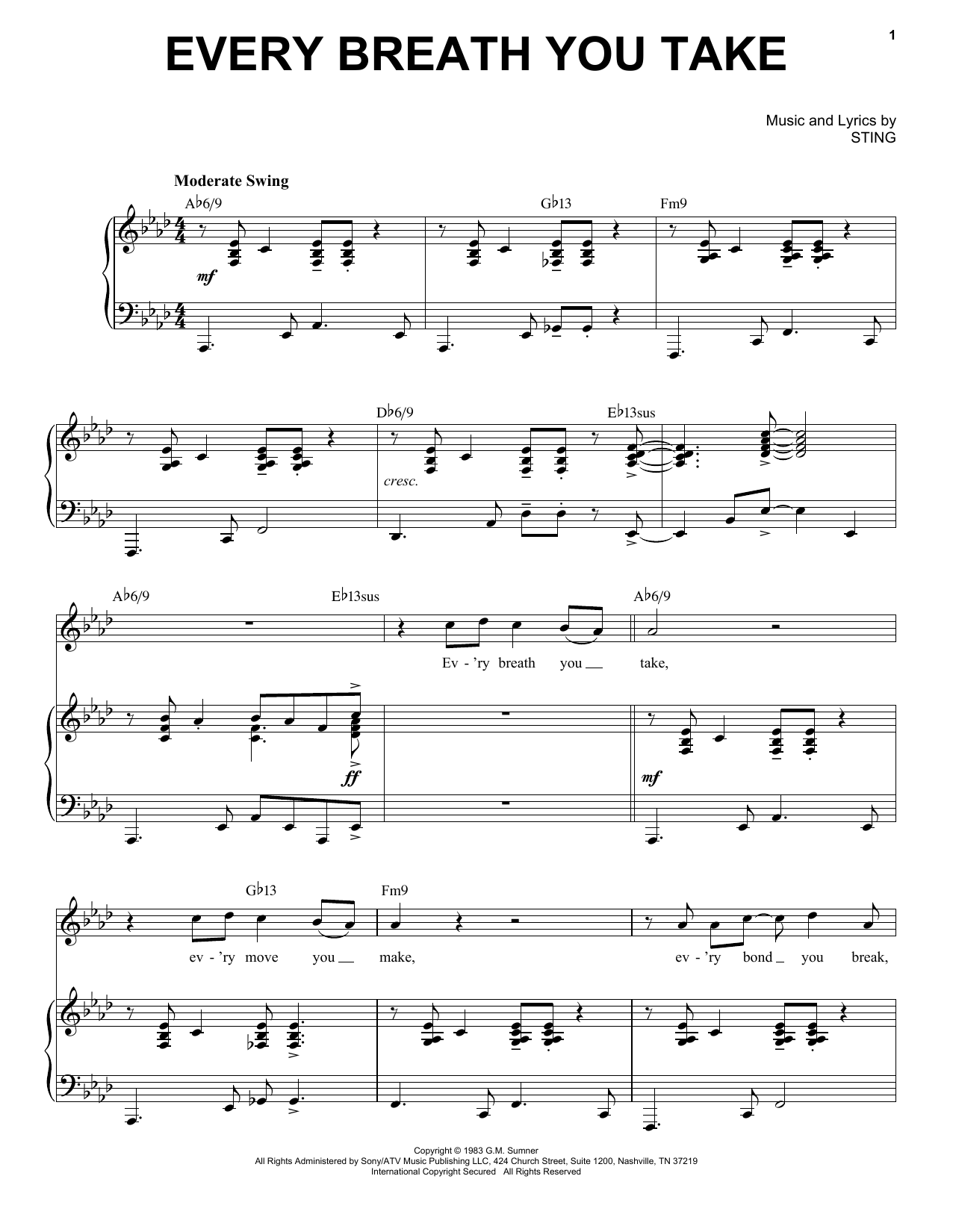 Product picture to: Every Breath You Take [Jazz version] (arr. Brent Edstrom)