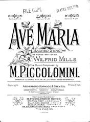 cover: Ave Maria, M. Piccolomini, Gesang, Klavier
