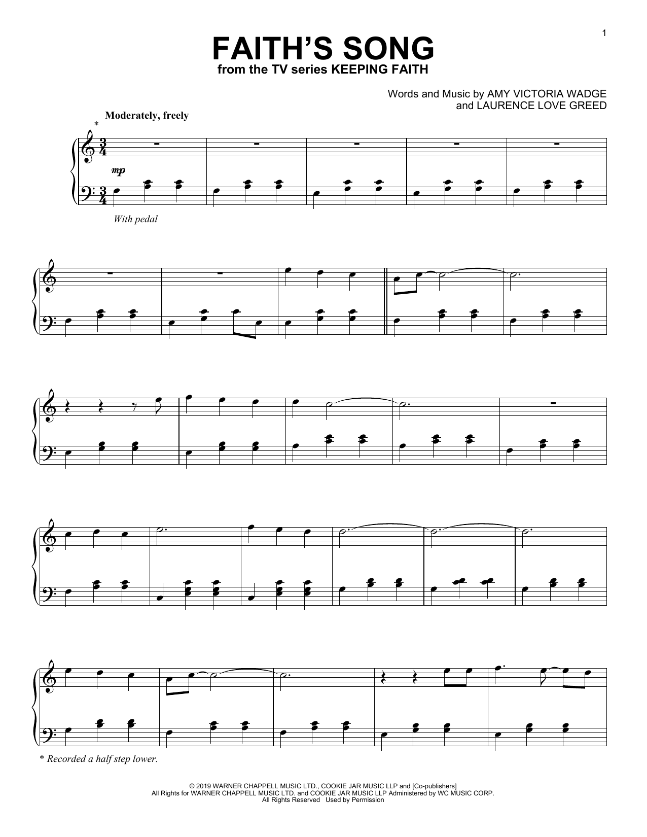 Produktbild zu: Faith's Song (arr. Laurence Love Greed) (from the TV series Keeping Faith)
