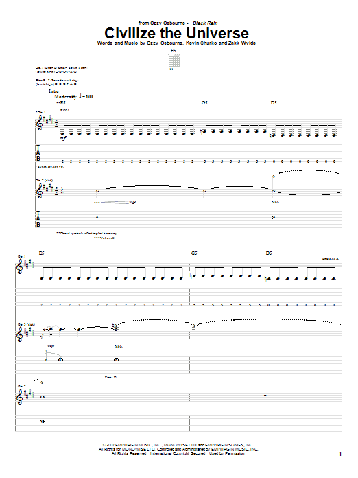 Produktgalerie: Seite 1 von 1 Civilize The Universe, Ozzy Osbourne, Gitarre