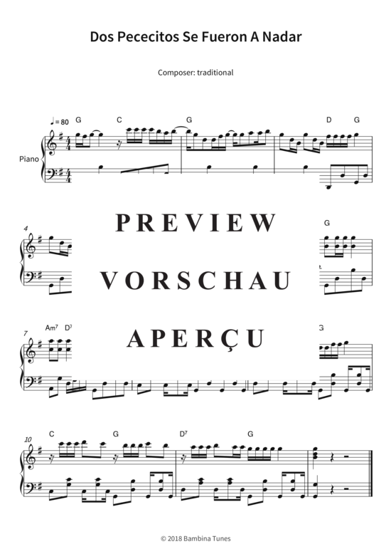 Produktgalerie: Seite 4 von 4 Dos Pececitos Se Fueron A Nadar , , Klavier Solo