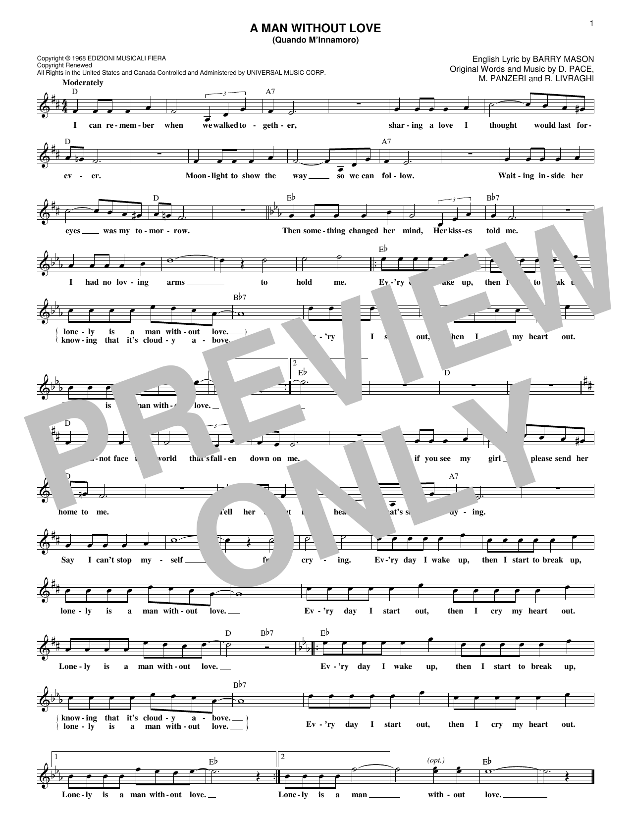 Produktgalerie: Seite 1 von 1 A Man Without Love (Quando M'Innamoro), Engelbert Humperdinck, Melodieinstrument