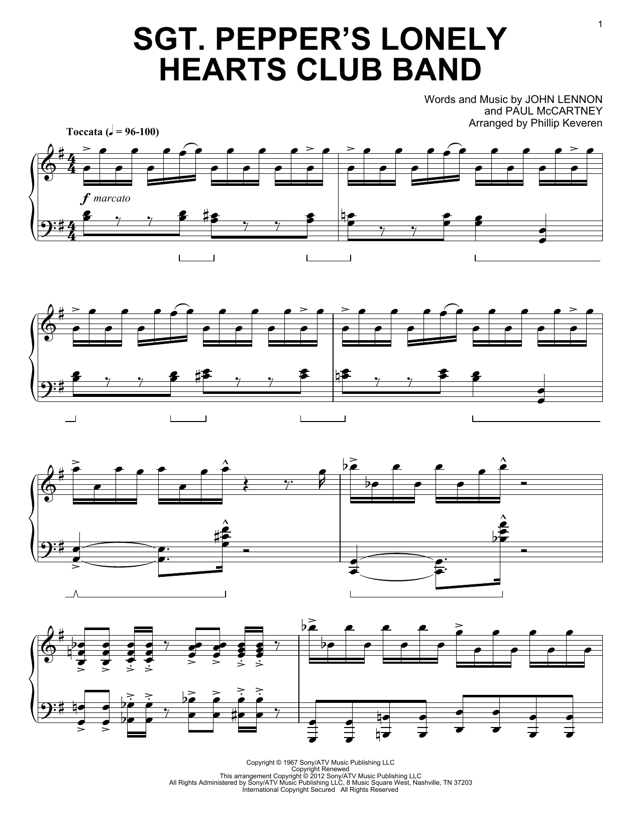Product gallery: Page 1 of 1 Sgt. Pepper's Lonely Hearts Club Band [Classical version] (arr. Phillip Keveren), The Beatles
