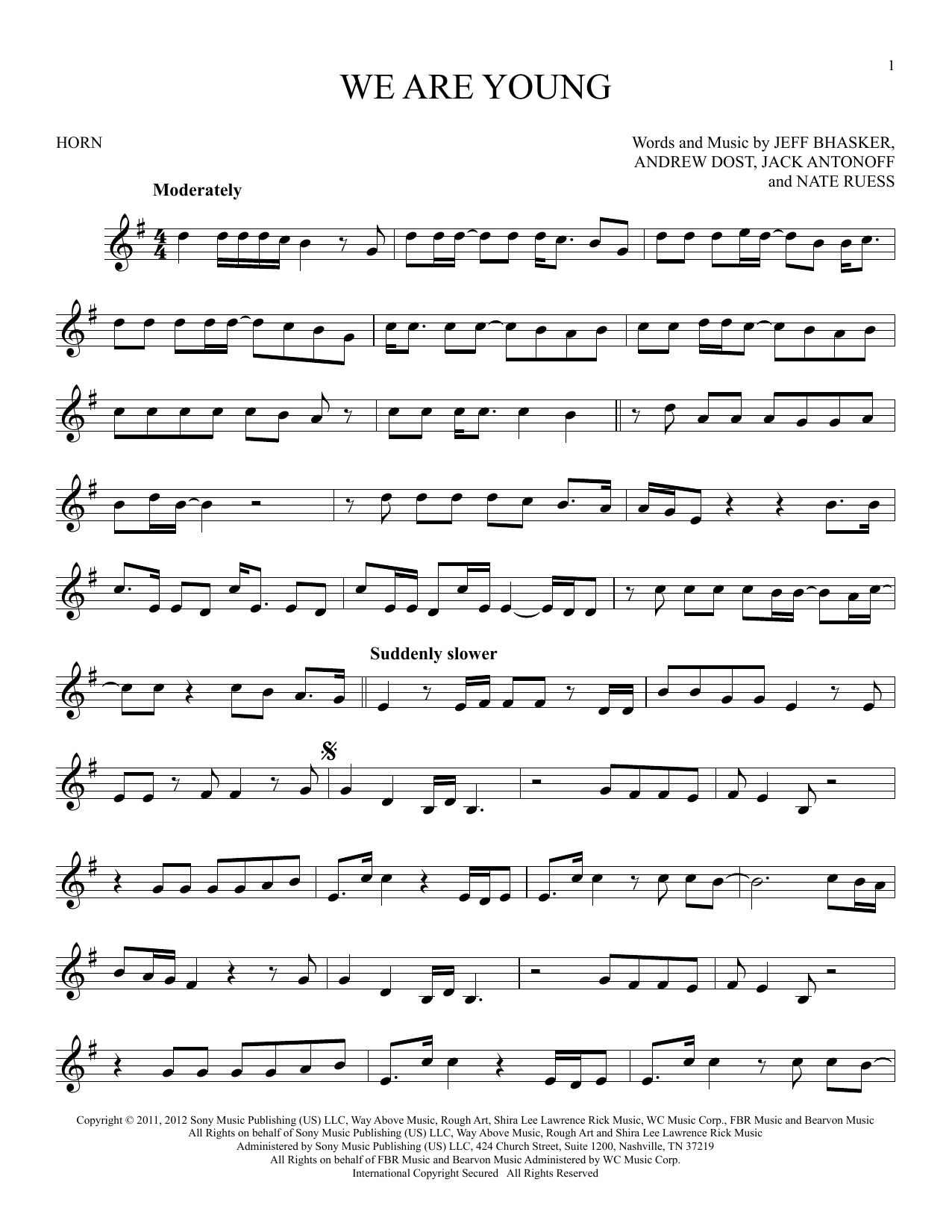 Produktgalerie: Seite 1 von 1 We Are Young, fun. featuring Janelle Monae, Horn