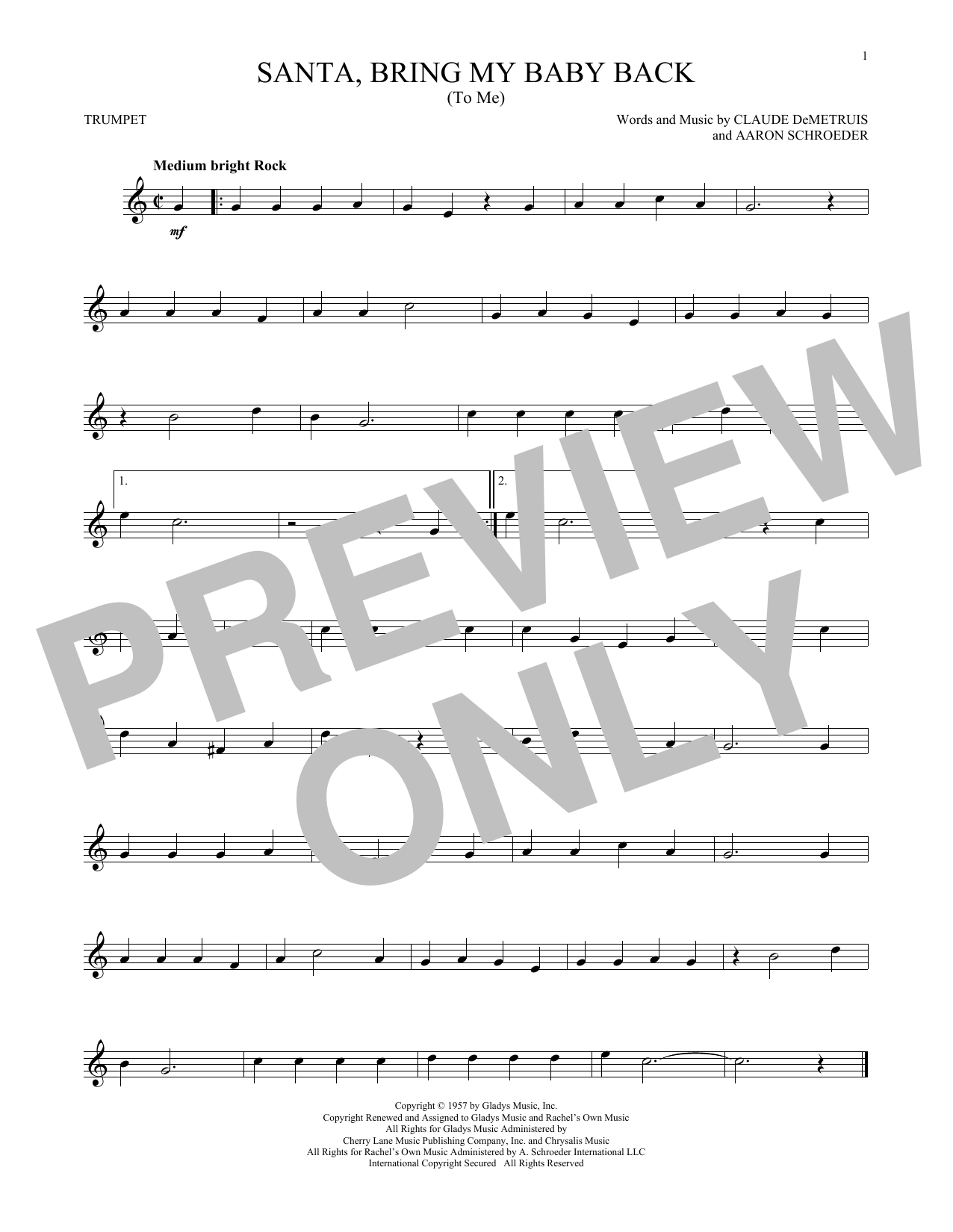 Produktgalerie: Seite 1 von 1 Santa, Bring My Baby Back (To Me), Elvis Presley, Trompete