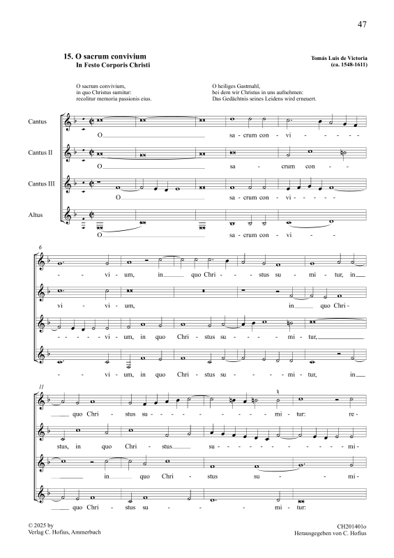 gallery: O sacrum convivium / Mens impletur gratia, , (Gemischter Chor)
