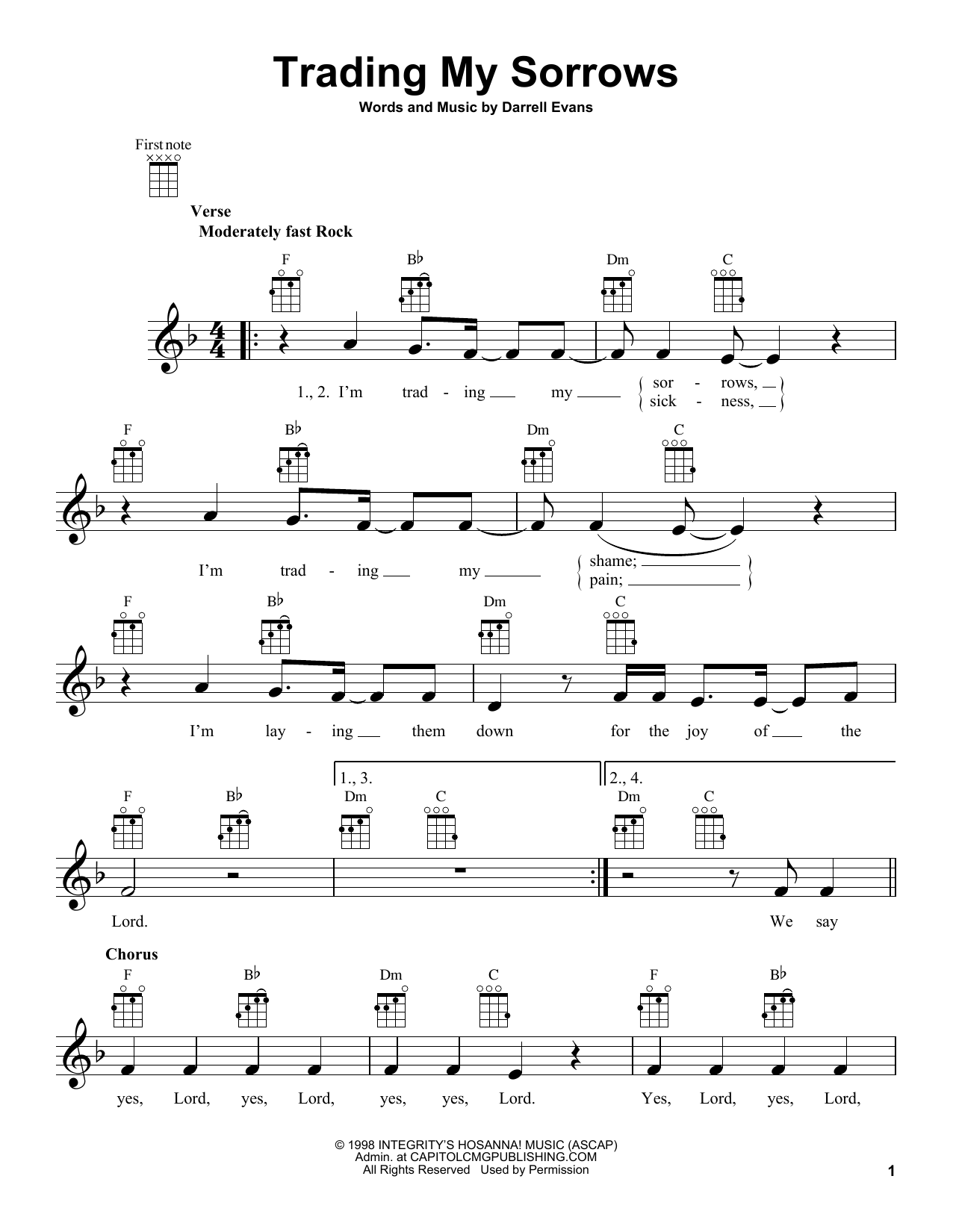Product gallery: Page 1 of 1 Trading My Sorrows, Darrell Evans