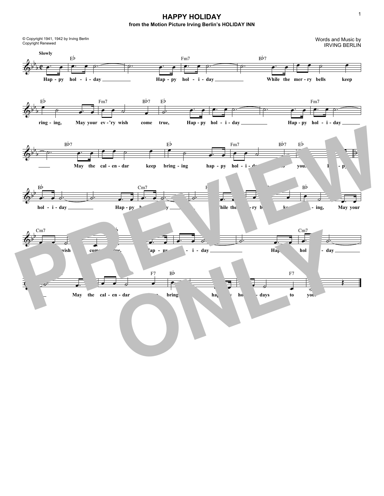 Product gallery: Page 1 of 1 Happy Holiday, Irving Berlin