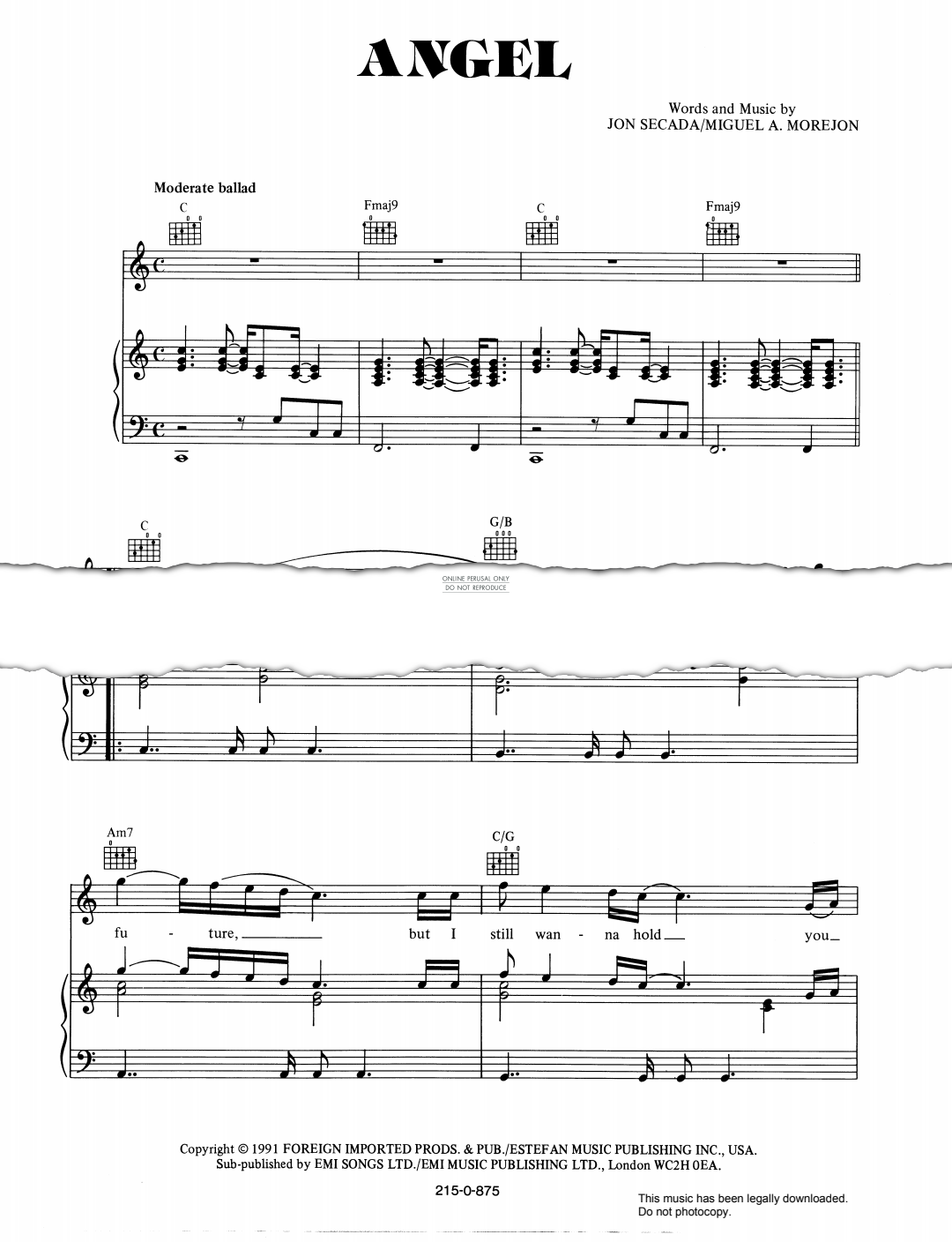 Produktgalerie: Seite 1 von 1 Angel, Jon Secada, Gesang, Gitarre, Klavier