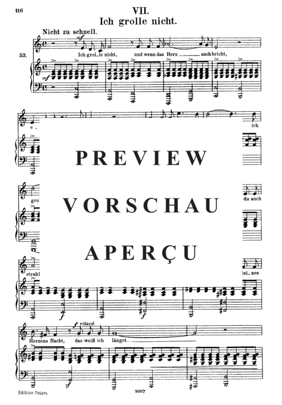 gallery: Ich grolle nicht, Op.48 No.7 , , (Gesang hoch + Klavier)
