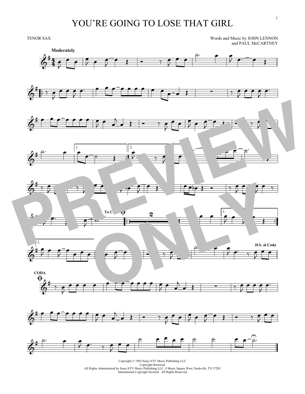 Product gallery: Page 1 of 1 You're Going To Lose That Girl, The Beatles